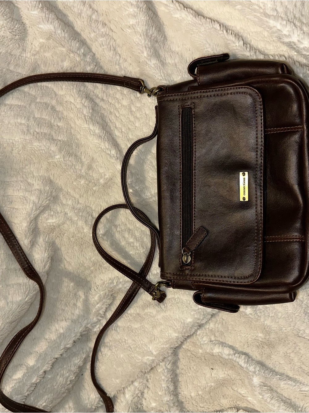 Women's Leather Crossbody Bag in Dark Brown